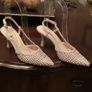 Jessica Simpson Silver Textured Heels